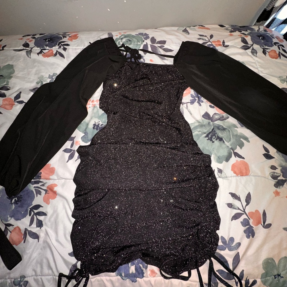 Black sparkly bodycon dress